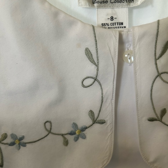 Vintage 1970s Cottagecore Witt Embroidered Blouse with Oversized Collar - Picture 7 of 10